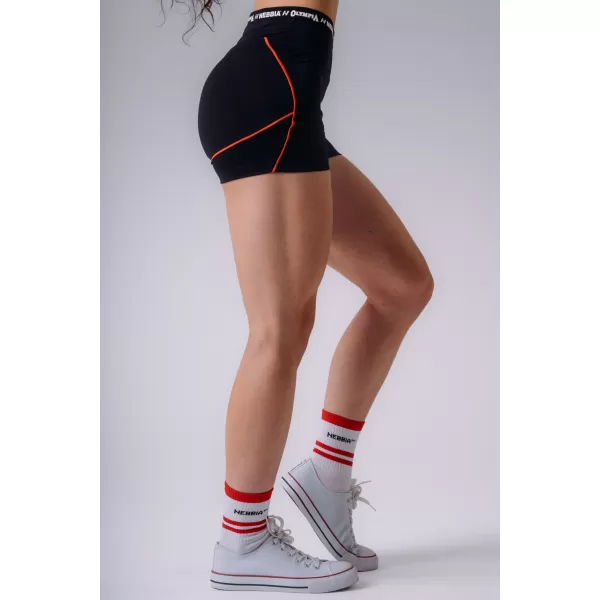 Pantaloni scurți de damă NEBBIA OLYMPIA HIGH-WAIST 937 NEGRU 