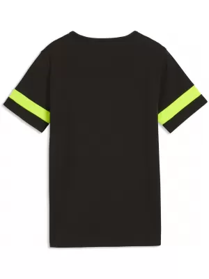 Tricou pentru copii PUMA ATTACANTO LOGO JERSEY JR 66104603 PUMA BLACK/LIME SQUEEZE