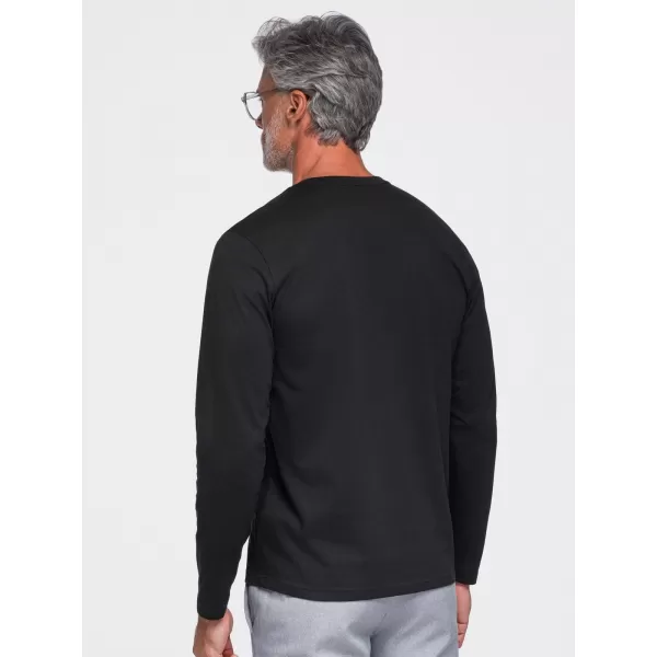  Tricou pentru bărbați OMBRE OM-LSBL-0143 NEGRU 