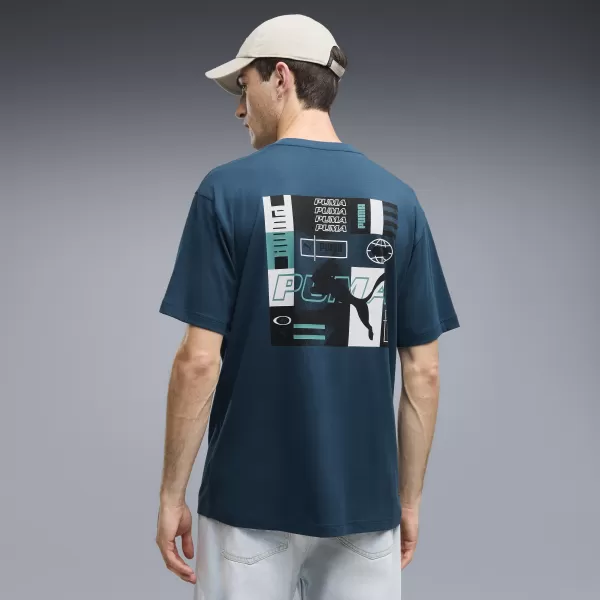  Tricou pentru bărbați PUMA GRAPHICS RELAXED STACKED TEE 69436836 BENZINĂ LA MIEZUL NOPȚII 