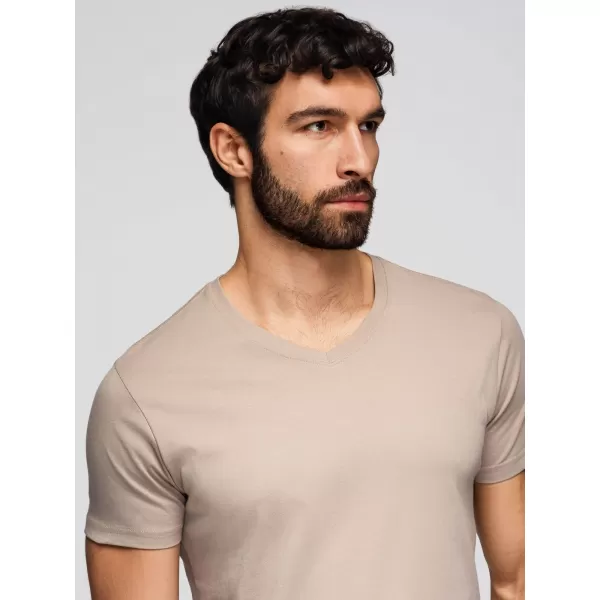 Tricou pentru bărbați OMBRE OM-TSBS-0281 ALB/NISIP/MARIN 