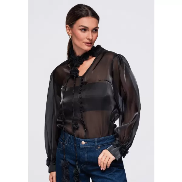  Bluza de dama OMBRE OW-TS-E0086 NEGRU 