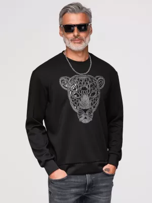 Hanorac pentru bărbați OMBRE OM-SSNZ-0273 NEGRU