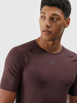 Tricou pentru bărbați 4F WAW25TTSHM2402 MARO ÎNCHIS