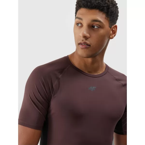  Tricou pentru bărbați 4F WAW25TTSHM2402 MARO ÎNCHIS 