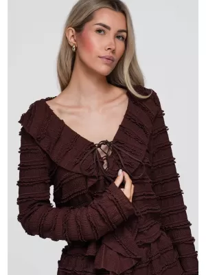 Bluza de dama OMBRE OW-TS-E0067 MARO ÎNCHIS