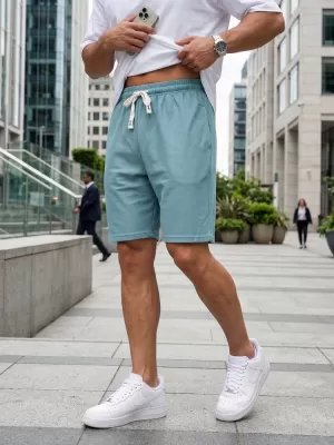 Pantaloni scurți pentru bărbați DSTREET SX2633 ALBASTRU DESCHIS