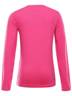 Tricou pentru copii cu uscare rapidă ALPINE PRO LOUSO STRĂLUCIRE ROZ