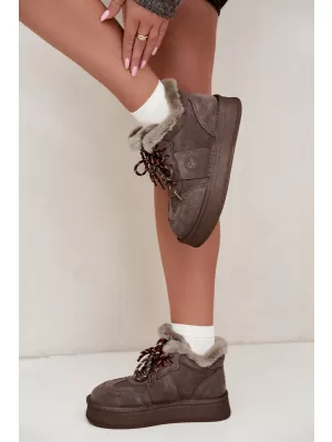 Oameni de zăpadă pentru femei BIG STAR SHOES UU274313 MARO/BEJ