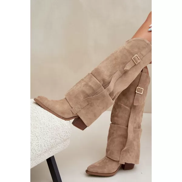  Cizme de dama BOTO 7699A KAKI 