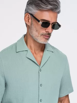 Cămașă pentru bărbați OMBRE OM-SHSS-0223 VERDE PASTEL