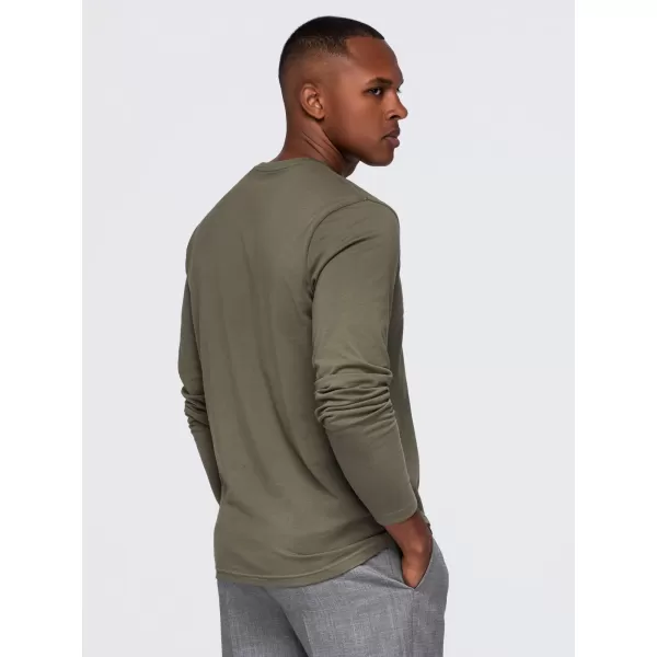  Tricou pentru bărbați OMBRE OM-LSBL-0143 MĂSLINE ÎNCHISE 