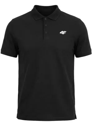 Tricou pentru bărbați cu guler 4F WMM00TPTSM0771 NEGRU ADÂNC