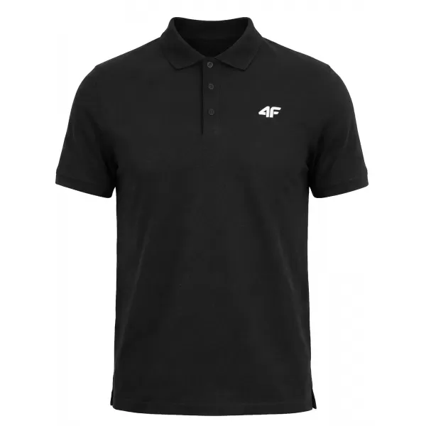  Tricou pentru bărbați cu guler 4F WMM00TPTSM0771 NEGRU ADÂNC 