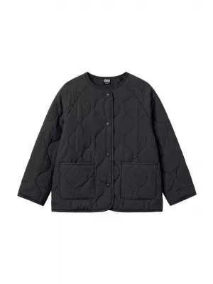 Jachetă matlasată pentru fetiță URBAN CLASSICS UCK7175-00007 NEGRU
