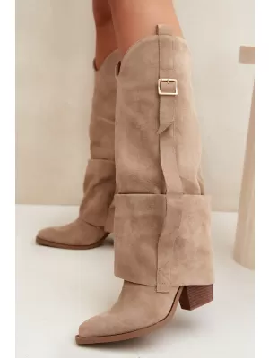 Cizme de dama BOTO 7699A KAKI
