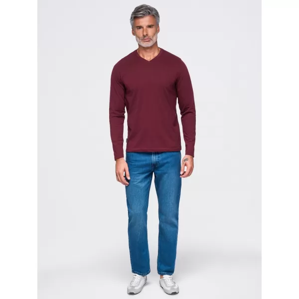  Tricou pentru bărbați OMBRE OM-LSBL-0143 BURGUNDIA 