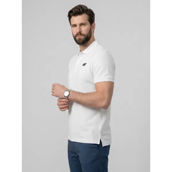  Tricou pentru bărbați cu guler 4F WMM00TPTSM0771 ALB 