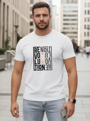 Tricou pentru bărbați DSTREET NX0143R-WH ALB