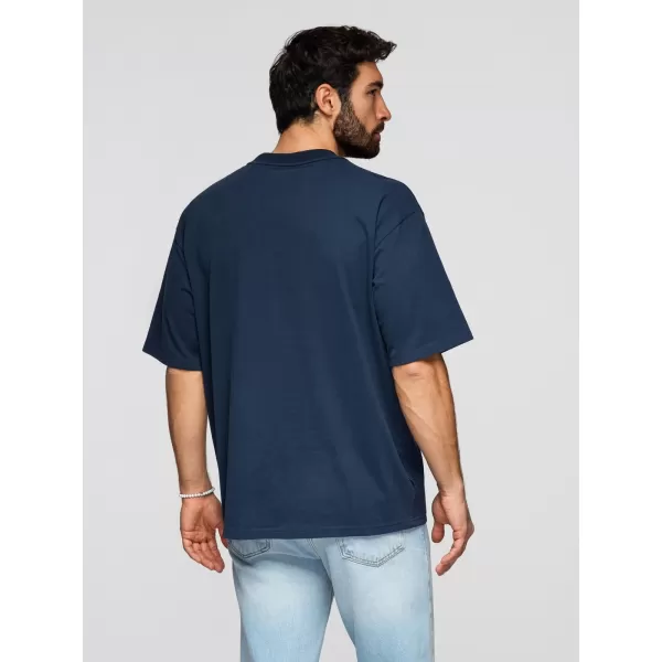  Tricou pentru bărbați OMBRE OM-TSBC-0291 ALB MURDAR/MĂSLINIU PAL/MARIN 
