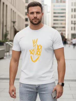 Tricou pentru bărbați DSTREET NX0138R-WH ALB