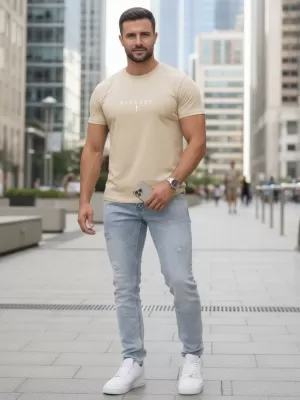 Tricou pentru bărbați DSTREET NX5124R-BT BEJ