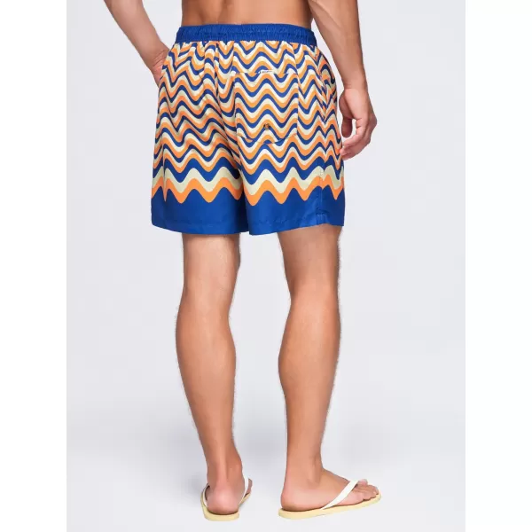  Pantaloni scurți pentru bărbați OMBRE OM-SRSS-0221 PORTOCALIU ȘI ALBASTRU 