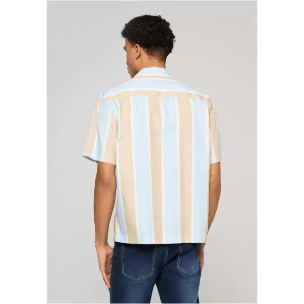  Cămașă pentru bărbați URBAN CLASSICS TB8429-22411 NISIP UMED/GEL ALBASTRU 