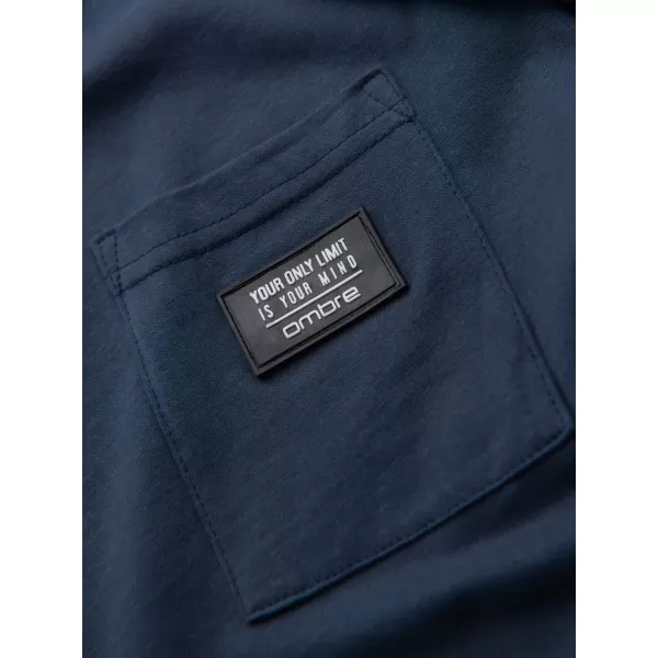  Tricou pentru bărbați OMBRE OM-TSCT-0305 ALBASTRU MARIN 