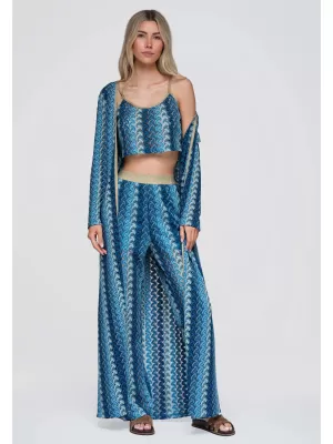 Cardigan de damă OMBRE OW-UW-E0001 ALBASTRU