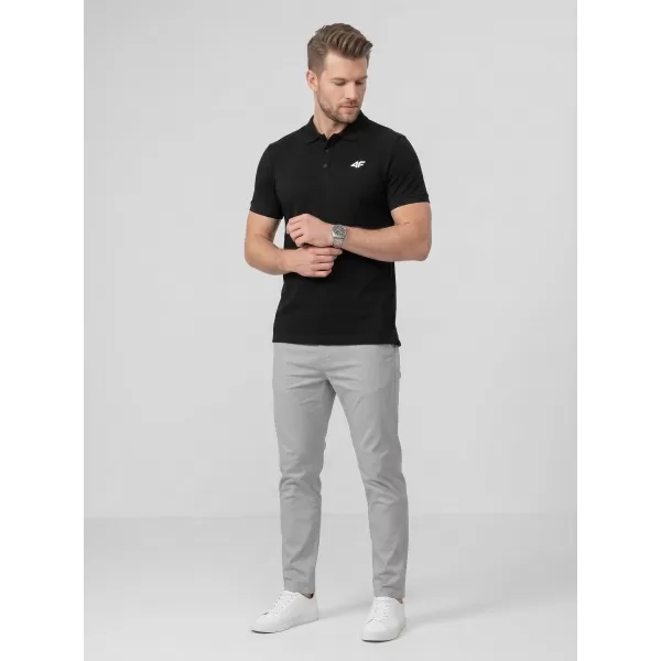  Tricou pentru bărbați cu guler 4F WMM00TPTSM0770 NEGRU ADÂNC 