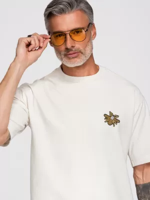 Tricou pentru bărbați OMBRE OM-TSCT-0275 APROAPE ALB