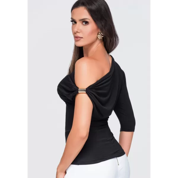  Tricou de damă OMBRE OW-TS-E0075 NEGRU 