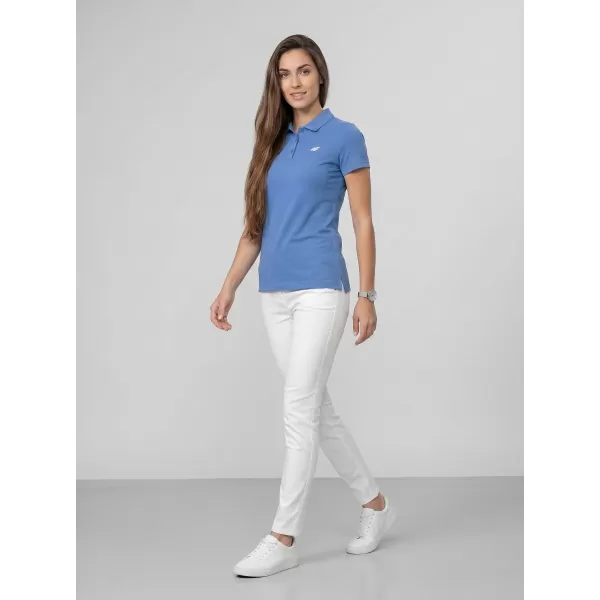 Tricou de damă cu guler 4F WMM00TPTSF0768 DENIM 