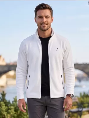 Hanorac pentru bărbați din fleece ALTISPORT ALM002852 ALB