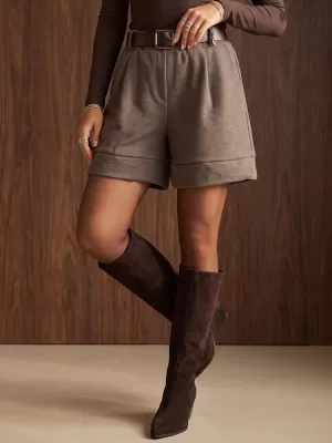 Pantaloni scurți de damă DSTREET SY0624 FANGO