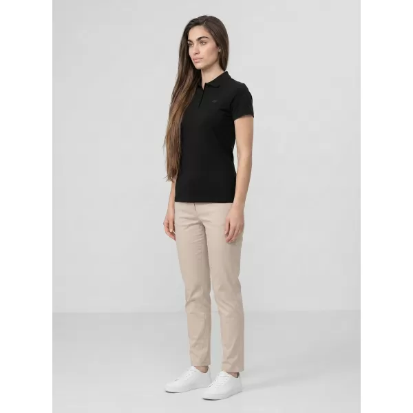  Tricou de damă cu guler 4F WMM00TPTSF0768 NEGRU ADÂNC 