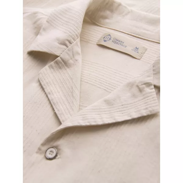  Cămașă pentru bărbați OMBRE OM-SHSS-0221 CREMĂ 
