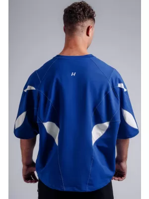 Tricou supradimensionat cu capac pompă NEBBIA PRIMAL 871 ALBASTRU