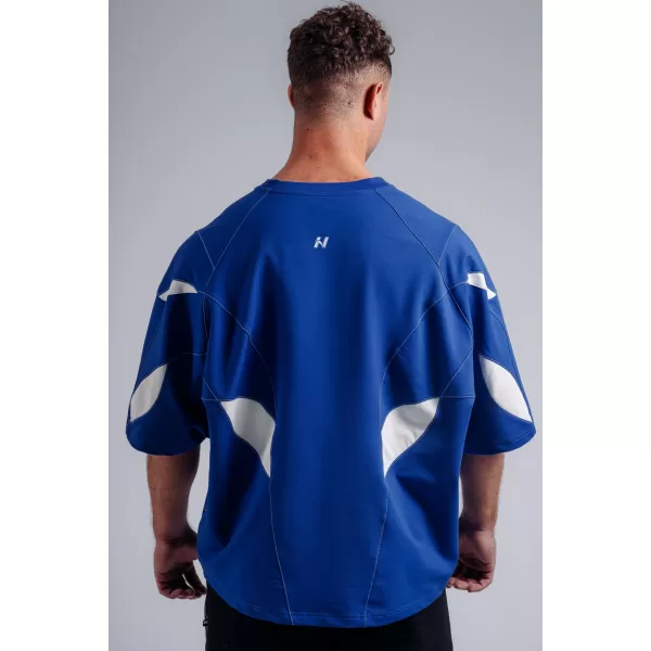  Tricou supradimensionat cu capac pompă NEBBIA PRIMAL 871 ALBASTRU 
