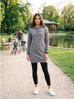 Hanorac prelungit dama ALTISPORT ALW001419 GRI OȚEL