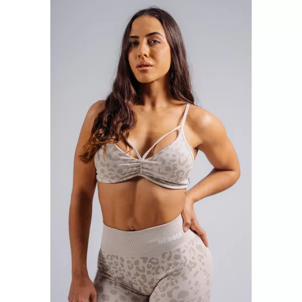  Sutien sport cu suport mediu cu imprimeu leopard NEBBIA PRIMAL 854 LEOPARD CREM 