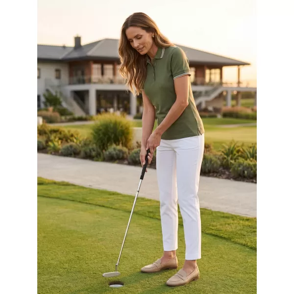  Tricou de damă cu guler MALFINI FOCUS 233 KAKI 