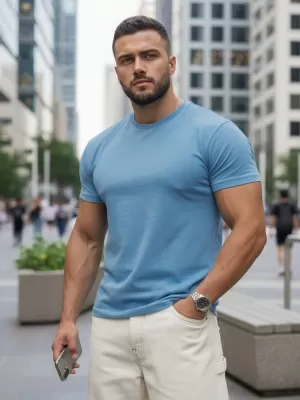 Tricou pentru bărbați DSTREET RX5691 ALBASTRU DESCHIS