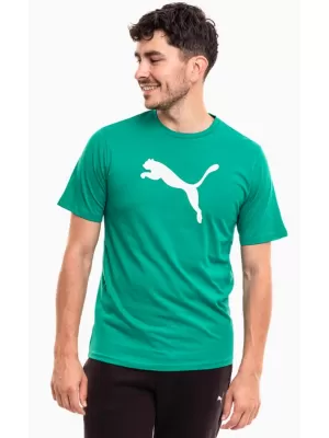 Tricou pentru bărbați PUMA TEAMRISE LOGO JERSEY COTTON 658705-05 SPORT GREEN/ VERDE SPORT/ALB PUMA