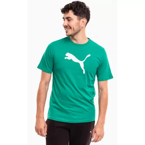  Tricou pentru bărbați PUMA TEAMRISE LOGO JERSEY COTTON 658705-05 SPORT GREEN/ VERDE SPORT/ALB PUMA 