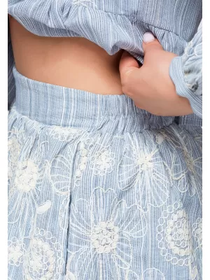 Pantaloni scurți de damă OMBRE OW-ST-E0012 ALBASTRU
