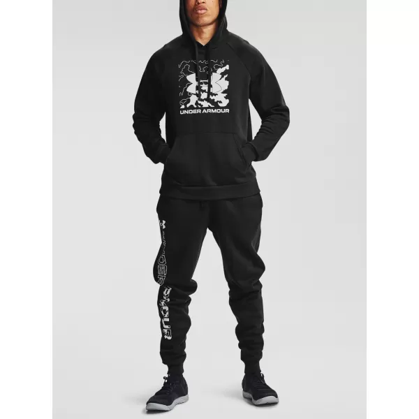  Hanorac pentru bărbați UNDER ARMOUR RIVAL FLEECE BOX LOGO HD 1357095-001 NEGRU 