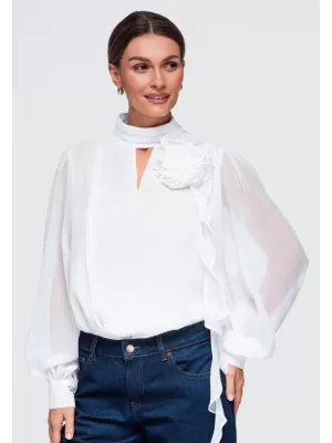 Bluza de dama OMBRE OW-TS-E0085 ALB
