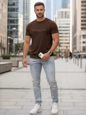Tricou pentru bărbați DSTREET NX5123R-CH MARO
